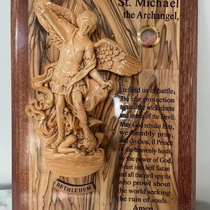 St. Michael the Archangel Wood Plaque